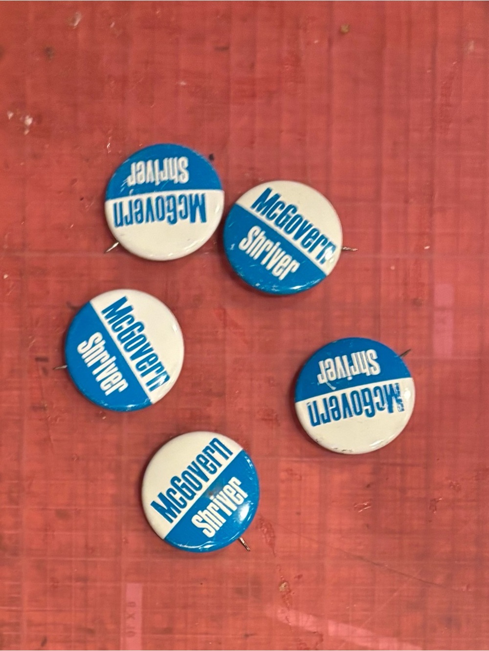 Lot Of 5 1972 McGovern And Shriver Presidential Campaign Pins